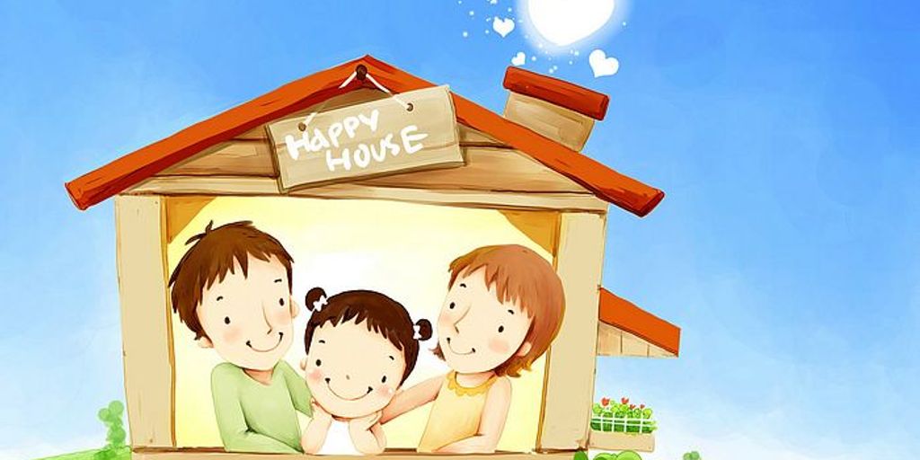 happy family in front of sold house in Hemet